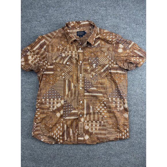 Pendleton Shirt Mens XL Geometric Western Pearl Snap Short Sleeve - Picture 1 of 6